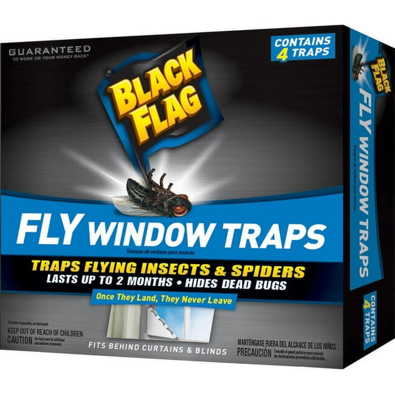 BLACK FLAG HG-11017 Fly Window Trap, Solid, 1 Pack White - pack of 4