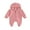 Pink, variant on Bagilaanoe Newborn Baby Girl Boys Hooded Jumpsuits Long Sleeve Bodysuit 3M 6M 12M Infant Zip-up One Piece Romper