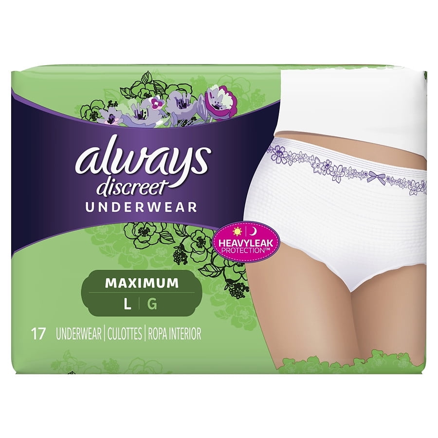 Always Discreet Heavy Absorbency Adult Underwear 03700088757, Large, 38