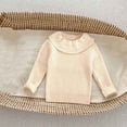 thumbnail image 2 of Chandail Décontracté Tricoté Uni pour Filles Manches Longues Col Rond Beige, 2 of 4