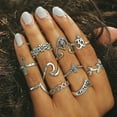 thumbnail image 2 of XZNGL 10pcs/Set Women Bohemian Vintage Silver Stack Rings Above Knuckle Blue Rings Set, 2 of 9