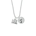 thumbnail image 2 of Delight Jewelry Silvertone Live Love Lacrosse Silvertone Script Initial Disc - T - Charm Necklace, 20"+3", 2 of 4