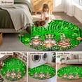 thumbnail image 5 of Round Rugs 7 Ft, St. Patrick's Day Non Slip Area Rugs for Kitchen Bedroom Entryway, Green Gnomes Shamrock Botanical Spring Washable Carpet Runner Rug Floor Mats for Bedroom Home Decor, 5 of 8