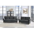 thumbnail image 1 of Topline Home Furnishings Grey Velvet Sofa-Loveseat Collection, 1 of 5