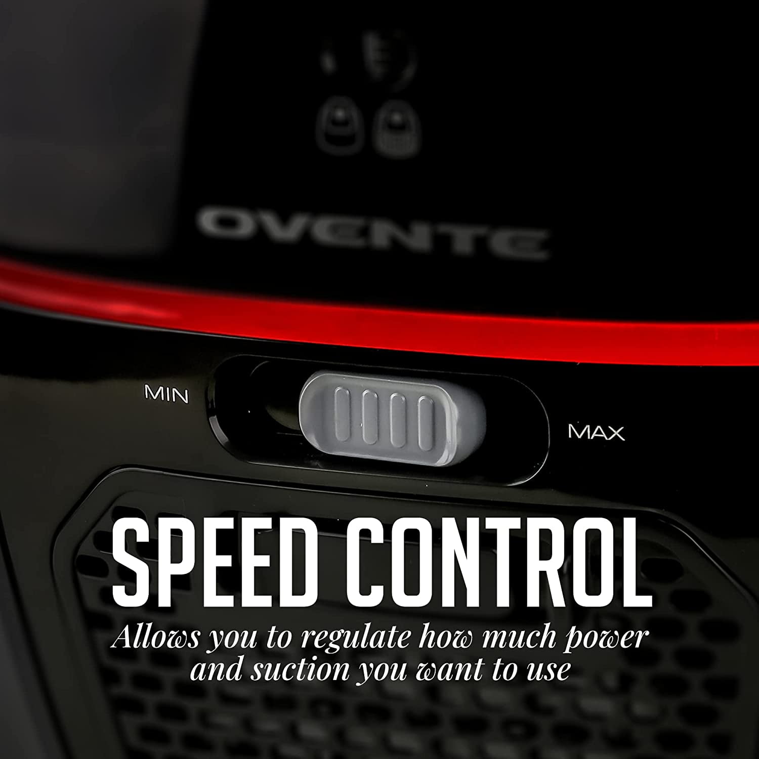 OVENTE Canister Upright Vacuum Cleaner with 1400W Powerful Suction, Telescoping Wand and Automatic Cord Rewind, Lightweight Cleaning Machine for Hard Floors and Carpets, Black ST1600B