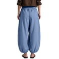 thumbnail image 4 of Womens Baggy Balloon Pants Cotton Linen Barrel Pants High Waisted Wide Leg Pants with Pockets S, 4 of 6