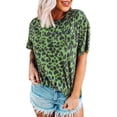 thumbnail image 5 of Trendfront Womens Leopard Print T Shirts With Cheetah Print Accent Crewneck Short Sleeve Relaxed Fit Casual Summer Everyday Animal Graphic Tee Tops, 5 of 8
