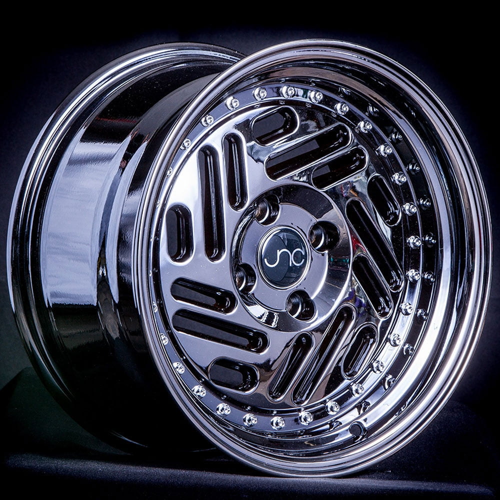 JNC Wheels 15" JNC035 Black Chrome Rim 4x100 15x8 inch JNC035BC