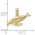 thumbnail image 4 of Solid 10K Yellow Gold 2-D Whale Charm - 18.1mm, 4 of 6
