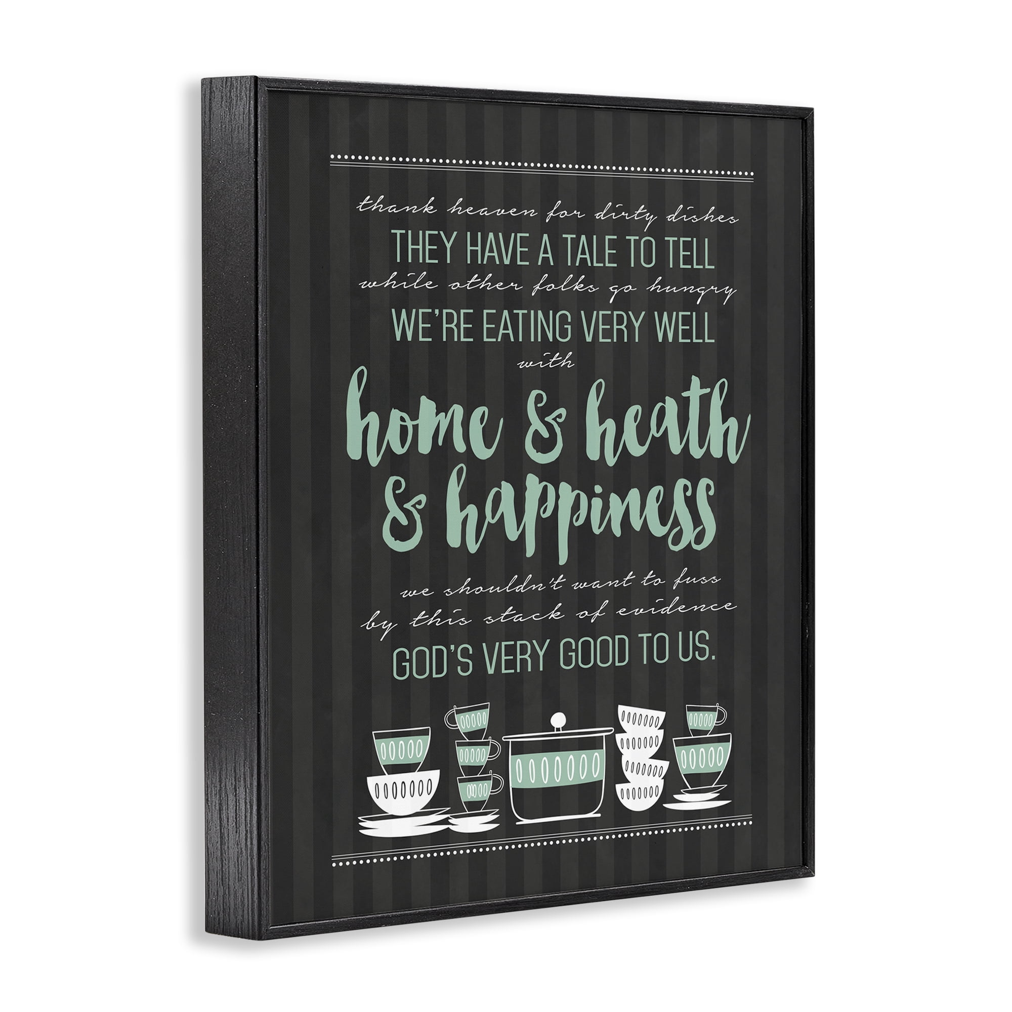 God's Good To Us Kitchen Black Framed Giclee Art, design by Lettered and Lined