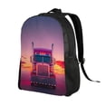thumbnail image 2 of Xecao Sunset Truck Highway Print School Backpack with Laptop Compartment Small Travel Laptop Backpack for Women Men Waterproof College Backpack Simple School Bag, 2 of 8