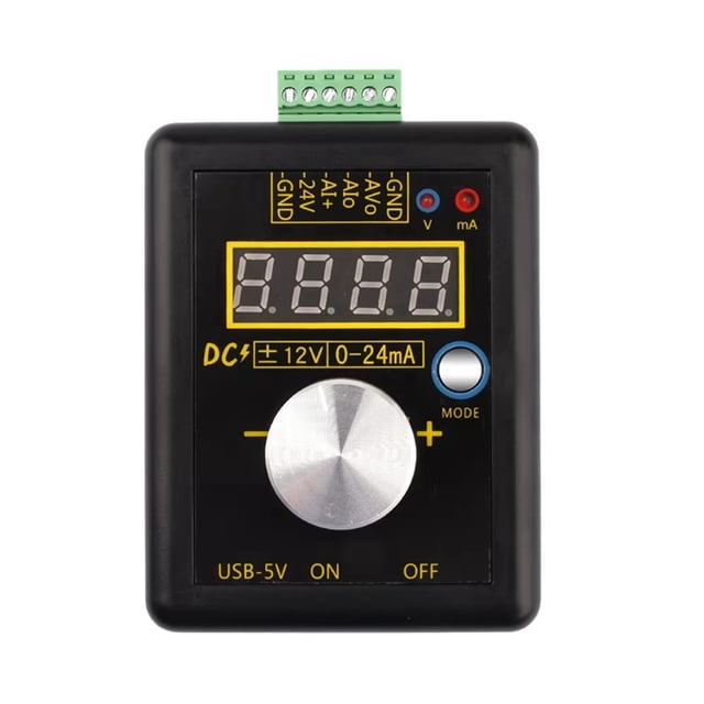 -002 0-24mA ±12V Handheld Analog Voltage and Current Signal Generator Calibrator Electronic Measuring Instruments,1 x signal generator,Black