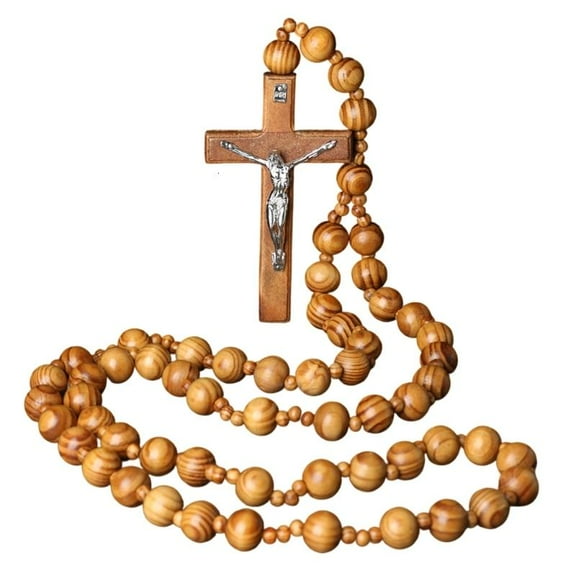 HONCLL Oversized Rosary Chain with Crosses Wall Display Religious Home Church Ornament
