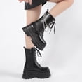 thumbnail image 6 of JUSLIO Boots for Women,Platform Boots Fashion Casual Mid Calf Boots Comfort Solid Color Lightweight Boots, 6 of 9