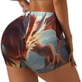 thumbnail image 2 of Kdxio Ferocious Dragon Fury Print Workout Shorts for Women Seamless Soft Smooth Gym Yoga Scrunch Active Shorts, 2 of 5