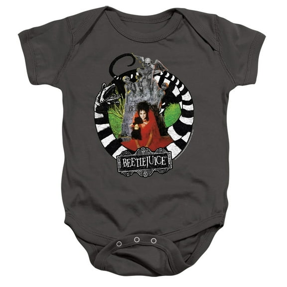 Beetlejuice Lydia With Worms Unisex Infant Snap Suit for Baby (18 Months) Charcoal