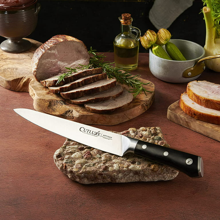 Cutluxe Turkey Carving Knife Set – Carving Set with Knife & Fork for Meat, Brisket & BBQ – Razor Sharp Premium German Steel - Full Tang, Ergonomic