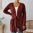 thumbnail image 2 of Gyexs Cardigans for Women Lightweight Long Sleeve Cardigan Sweaters Open Front Shrugs Fall Outerwear with Belt (, Size XL), 2 of 7