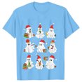 thumbnail image 1 of Camisetas de libro de fantasma de Navidad para mujer, ropa de libro de lectura de fantasma, camisetas de Navidad de manga corta, camisetas casuales de moda, Tops, 1 of 5