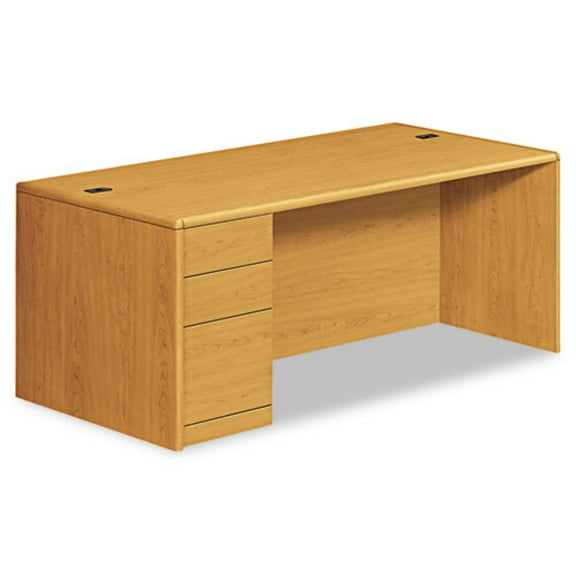 HON H10788L.CC 10700 Series 72 in. x 36 in. x 29.5 in. Single Full-Height Left Pedestal Desk - Harvest