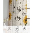 thumbnail image 6 of Vintage Sunflowers Sheer Curtains 39 Inch Length 2 Panels Set for Living Room/Bedroom, Spring Summer Retro Bees Yellow Floral Kitchen Curtains Grommet Curtains Window Treatments 27.5"x39"x2, 6 of 7