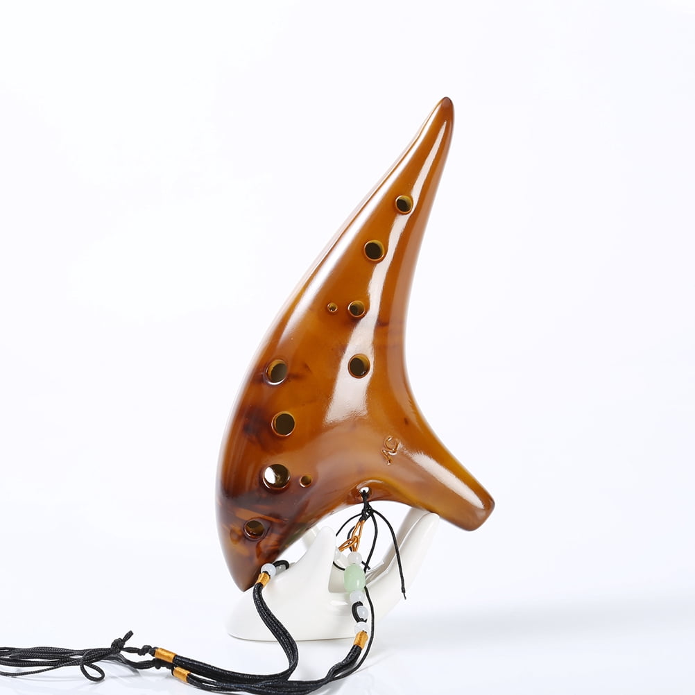 Worgeous 12 Holes Alto Ocarina Music Instrument for Beginner Professional Performer (Yellow)