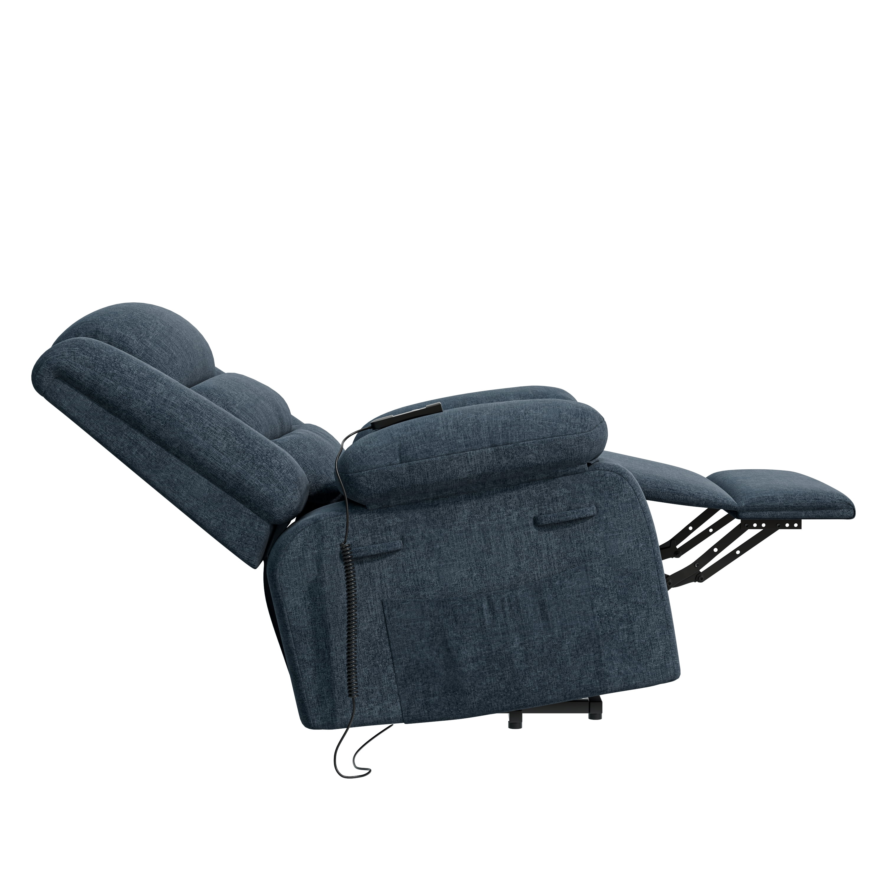Homesvale Power Lift and Recliner Chair, Denim Blue Chenille, For Living Room & Bedroom