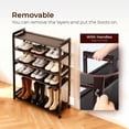 thumbnail image 4 of Tcbosik Modern Bamboo Shoe Rack, 6-Tier Large Capacity Shoe Storage Shelf for Entryway or Closet, Sturdy Moisture-Resistant Bamboo Organizer Fits Up to 18 Pairs, Easy Assembly (Coffee Color), 4 of 9