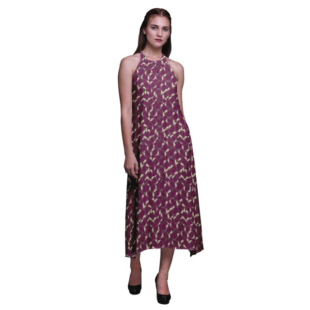 Bimba Robe de Plage Dos Nu à Col Halter pour Femmes, Soirée d'Été-medium