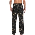 thumbnail image 6 of Men's Pajama Pants with Pockets Sleepwear Lounge Pants Stretch Casual Beautiful Butterfly Black, 6 of 6