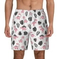 thumbnail image 2 of Picia Cute Dinosaur pattern Mens Swim Trunks with Compression Liner Stretch Beach Shorts Quick Dry with Zipper Pockets No-Chafing Board Shorts-Small, 2 of 9