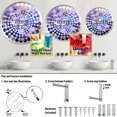 thumbnail image 4 of Designart "Surreal Enchantment with Violets" Violets Radial Dot Round Wall Mirror - Floral Oval Printed Decorative Mirror - Multiple Color Options, 4 of 5