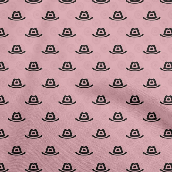 oneOone Cotton Poplin Twill Pink Fabric Kids Cowboy Hat Diy Clothing Quilting Fabric Print Fabric By Yard 56 Inch Wide
