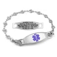 thumbnail image 1 of MedicEngraved Stainless Steel Custom Medical Alert Bracelet - 5mm Heart Link, 1 of 7