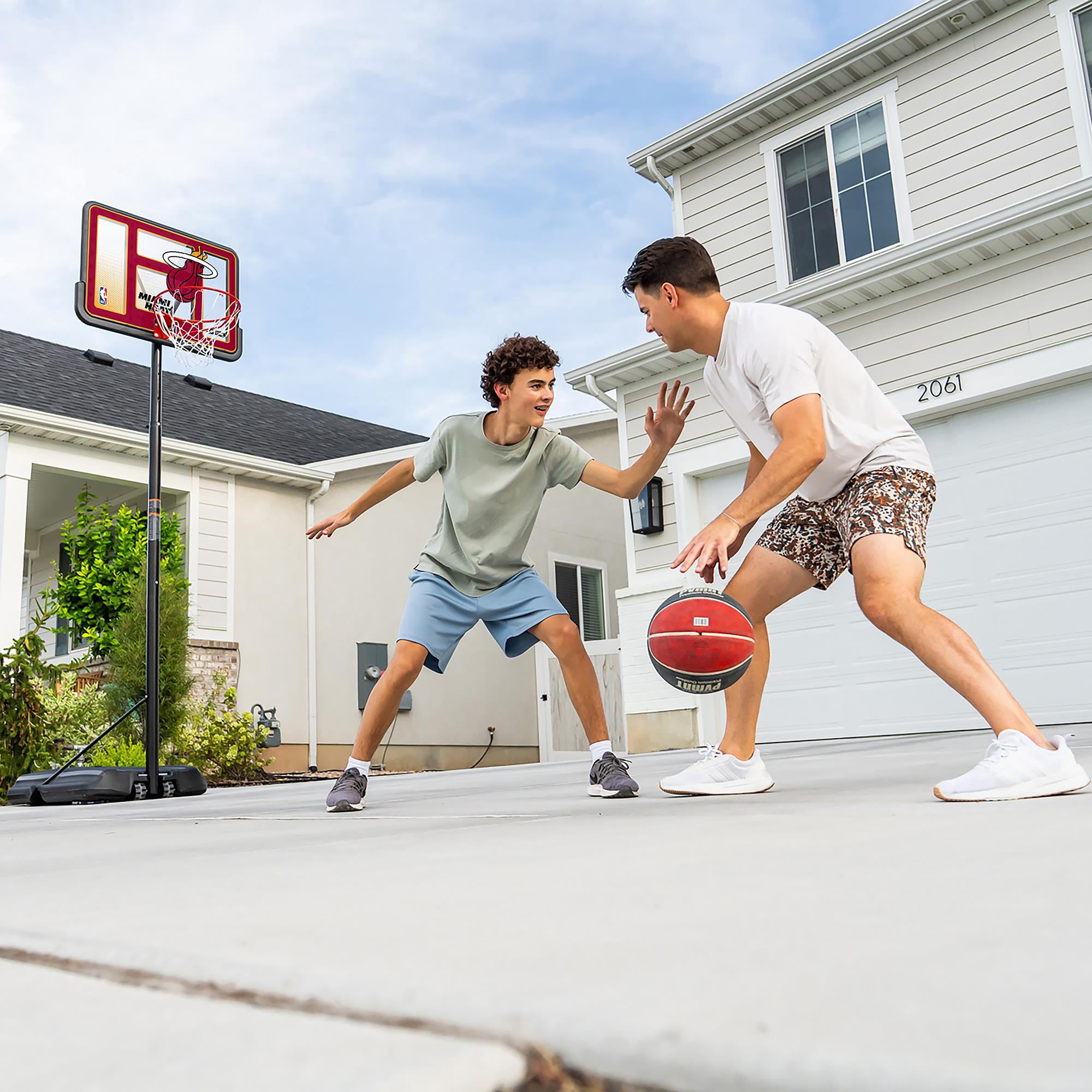 Lifetime NBA Miami Heat 44" Portable Basketball Hoop with Wheels - 7.5 to 10 Ft Adjustable Height