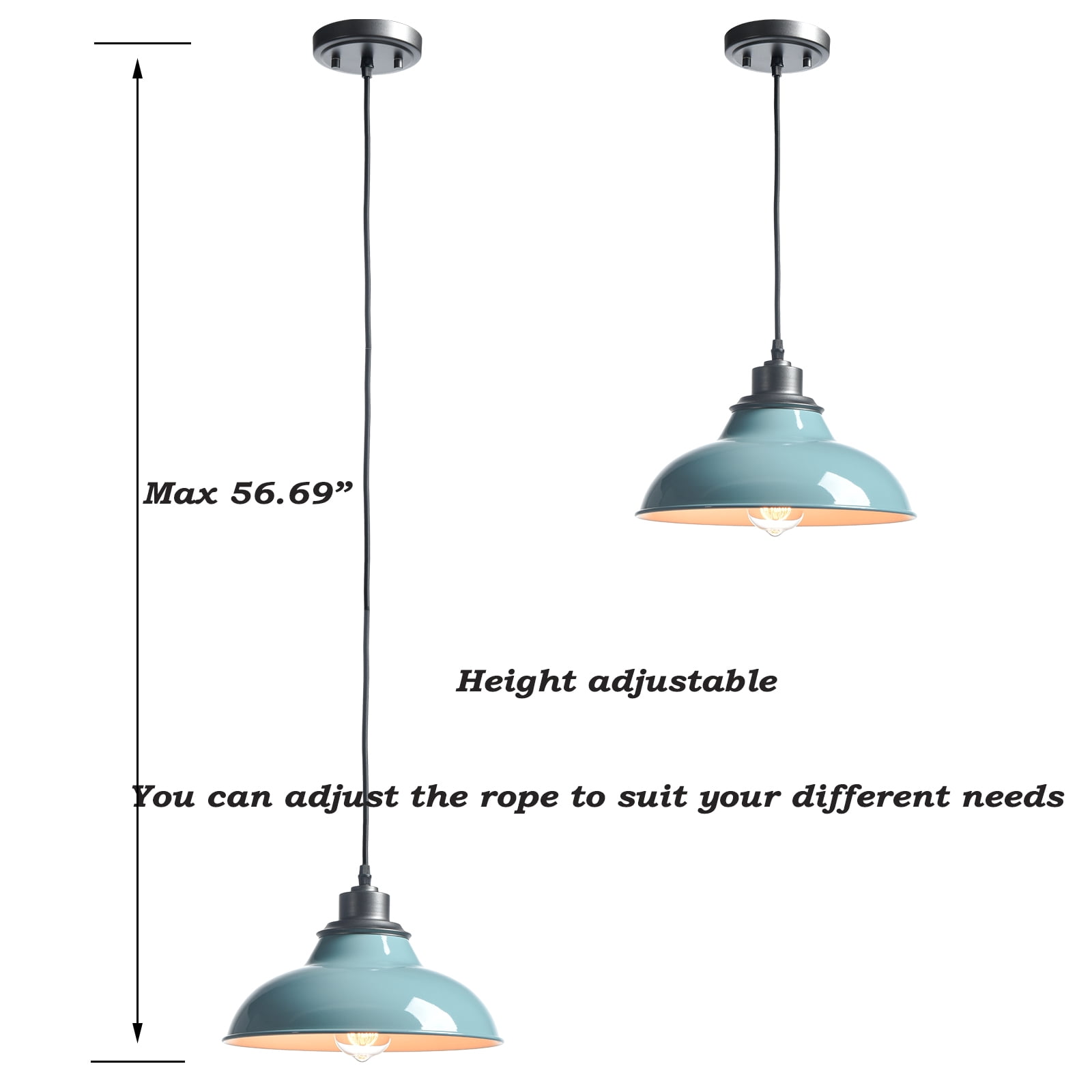 Claxy Light Blue Barn Style Pendant Light Fixtures with Cord