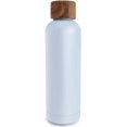 thumbnail image 2 of Botella de agua isotérmica 500ml en acero inoxidable con tapón de madera de acacia, botella isotérmica de acero inoxidable de 0,5l, mantiene el frío durante 29h, el calor durante 14h, Reutilizable, a prueba de fugas para bebidas carbonatadas ACTIVE Biensenido a ACTIVE, 2 of 5