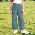 thumbnail image 4 of Vividxx Pants For Girls Kids Girls Long Pants Baggy Elastic Waist Basic Trousers Casual Joggers Classic 9-10 Years, 4 of 4