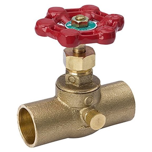 ProLine 1/2 In. SW Low Lead Cast Brass Stop Valve 105-603NL Pack of 16