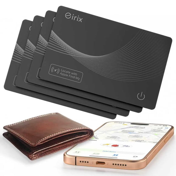 2026 [Apple MFi Certified] (iOS Only) Wallet Tracker Card, Rechargeable Thin Finder, Works with Apple Find My (iOS Only), Item Locator for Luggage Tags, Passports, Phone (Black, 4 Pack)