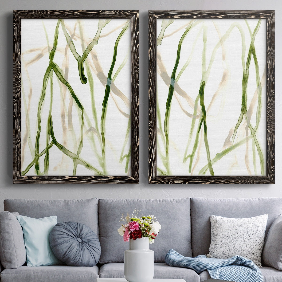 Runnel VII - Premium Framed Canvas 2 Piece Set - Ready to Hang