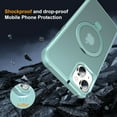 thumbnail image 2 of ELEHOLD Magnetic Matte Case for iPhone 16 Plus with Ring Holder Stand Cover, Compatible with MagSafe Work with Magnetic Car Mount Hybrid Shockproof Slim Case for 6.1" iPhone 16 Plus,Blue, 2 of 7