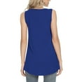 thumbnail image 6 of Summer Saving Usmisi Tank Tops Solid Crewneck Sleeveless T Shirts for Women Loose Flowy Pleated Swing Casual Vest Tunic Blouse Dark Blue XL Up to 65% off, 6 of 6