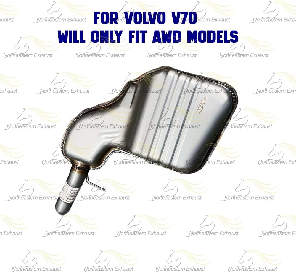 Northeastern Exhaust Resonator Pipe & Muffler Fits 2003-2004 Volvo V70 2.5L (AWD Models Only) & 2003-2007 Volvo XC70 2.5L - Direct Fit | Stainless Steel System Kit