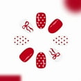 thumbnail image 4 of Nail Art Stickers, Semi-Cured Gel Nail Strips, Gel Nail Strips, 24-Piece Red Artificial Nail Set, 4 of 4