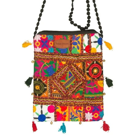 - Small Vintage Messenger Cross body Satchel Shoulder Bag Floral Purse Women Colorful Tassel Embroidered Organizer Cellphone Pouch Ipad Travel Small Hobo Sling Red