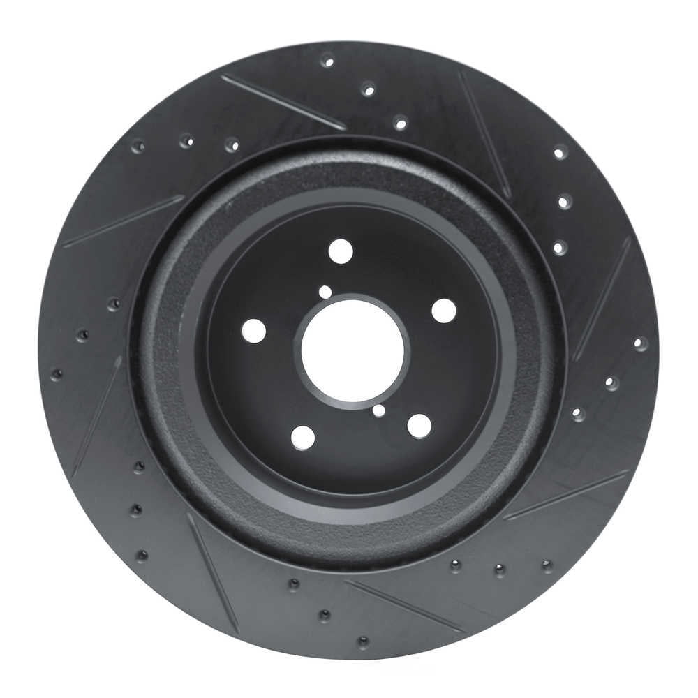 Dynamic Friction Company 633-13044L DFC Brake Rotor - Drilled And Slotted - Black