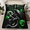 thumbnail image 2 of Castle Fairy Teens Female Men Animal Dragon Full Size Sheets,Gothic Floral Rose Bed Sheets, 2 of 7