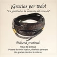 thumbnail image 3 of VANGANIA pulsera de piel unisex con baño de oro intención gratitud, 3 of 5