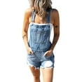 Dyfzdhu Denim Jumpsuits For Women Shortalls Basic Stretch Denim Jean